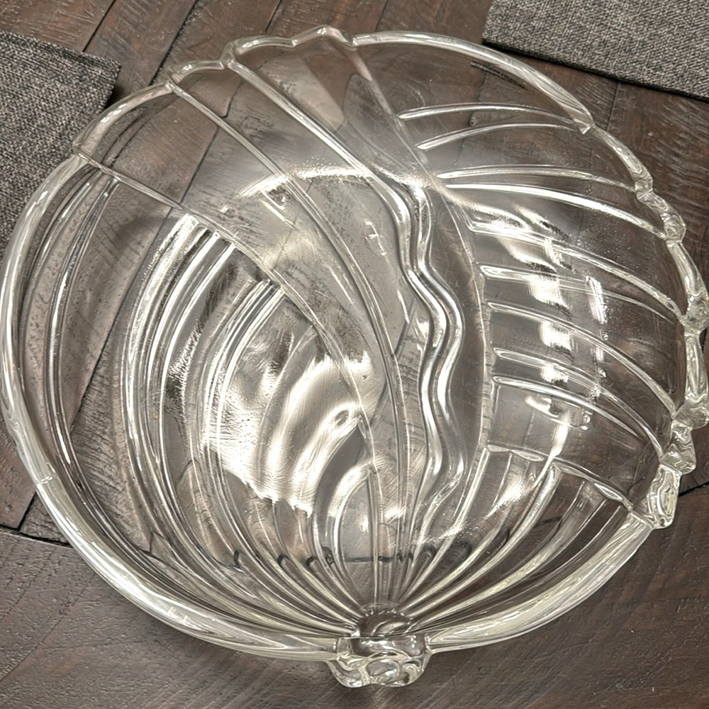 Studio Home Cecilia Collection Fine Clear Crystal Serving Deep Bowl 12.5”